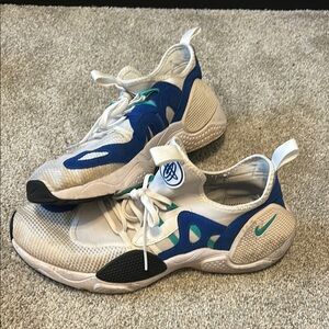 Nike White and Blue Athletic Shoes